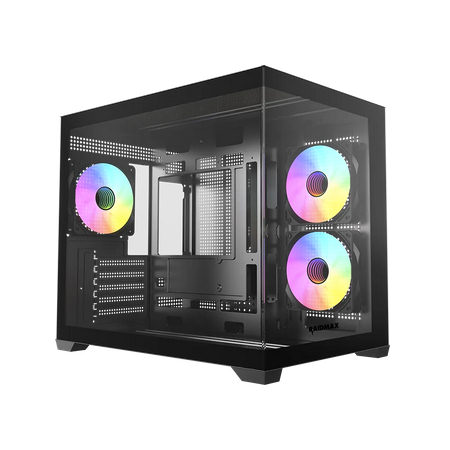 View a Larger Image Raidmax i600 Plus Micro ATX Tower Case, Tempered Glass Window, Black with ARGB